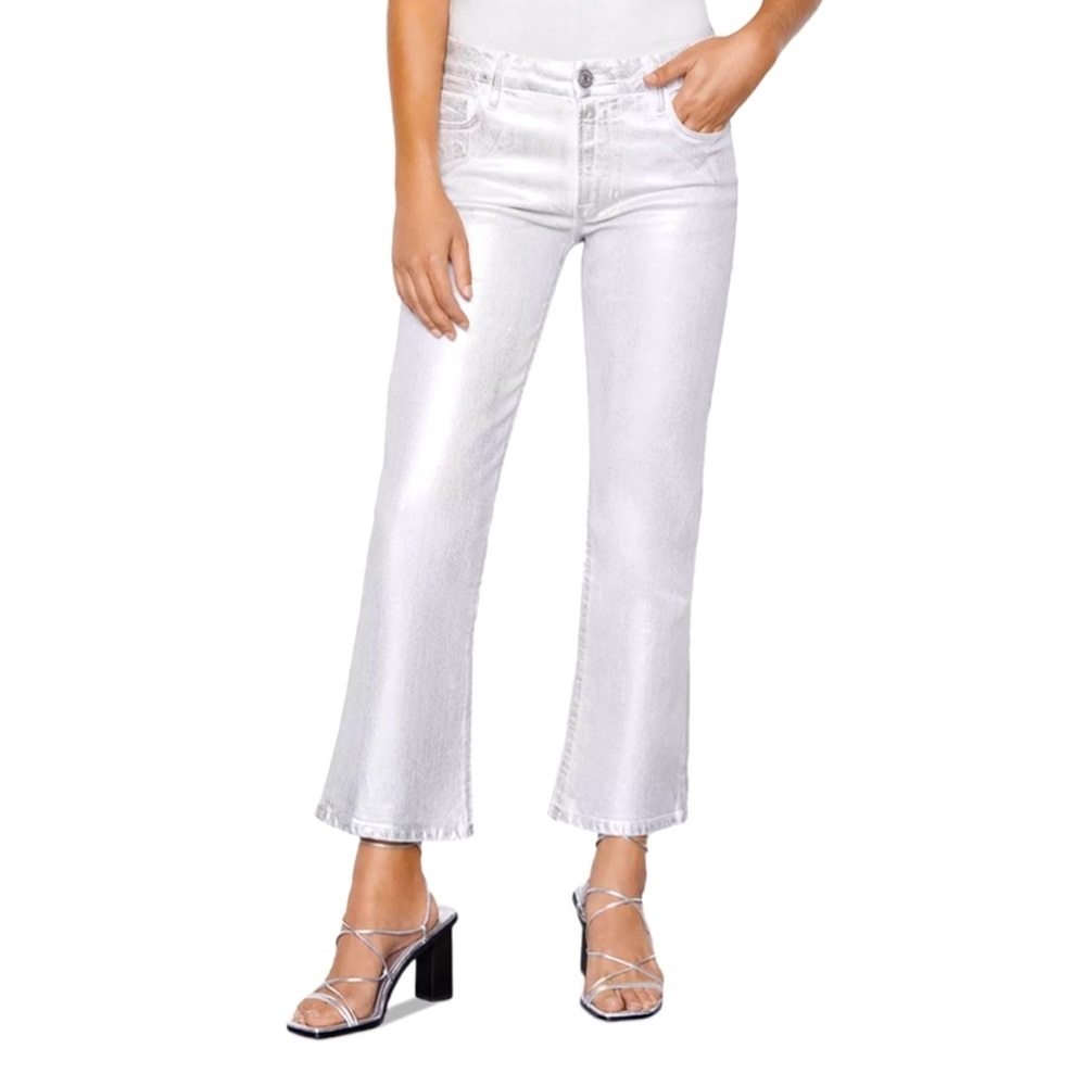 NWT Frame Le Cropped Mini Boot in Blanc Chrome- Sz 31